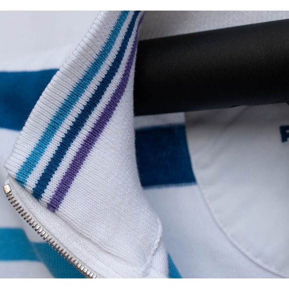 PAUL & SHARK Yachting White Blue Purple Cotton 1/4-Zip Pullover 2XL Italy AS IS - Picture 8 of 12
